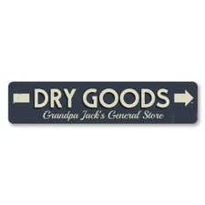 Personalized Dry Goods Direction Sign Custom Mercantile Company Metal Wall Decor