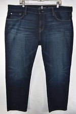 Seven 7 For All Mankind The Straight Stretch Jeans Mens Size 42 Blue Meas 43x31