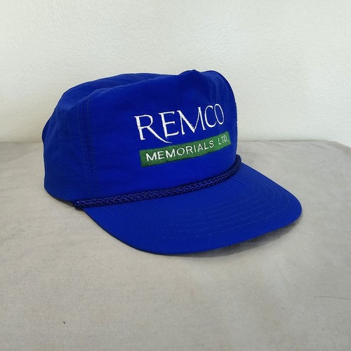 Sombrero de cuerda vintage Snapback Remco Memorials LTD azul gorra ajustable Canadá - Imagen 3 de 7