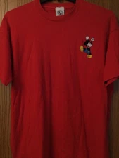 Mickey Mouse Jumping For Joy - Red Shirt - Embroidered - 2X - Mickey & Co.