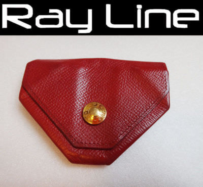 100% authentic HERMES Le Van Cattle coin purse gold Metals Red (USED)