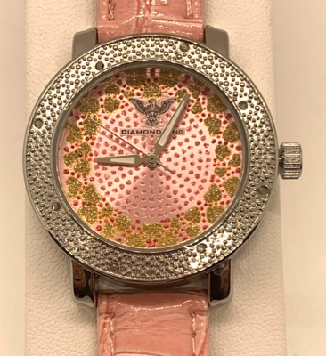 Diamond King Ladies Wristwatch Pink Crocodile Band with Gold  display picture 1