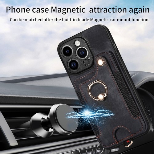 For iPhone 15 Pro 14 13 12 11 X RFID Blocking Leather Credit Card ID Holder Case - Picture 4 of 18