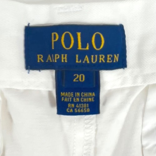 Polo Ralph Lauren | Boy 20 | White Classic Chino Shorts Blue Embroidered Pony - Picture 6 of 8
