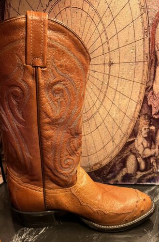 Tony Lama CZ906 Peanut Brittle Leather Cowboy Western Mens Boots Size 8D - Picture 4 of 15