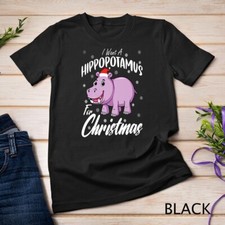 I Want A Hippopotamus For Christmas Shirt Xmas Hippo Premium Unisex T-shirt