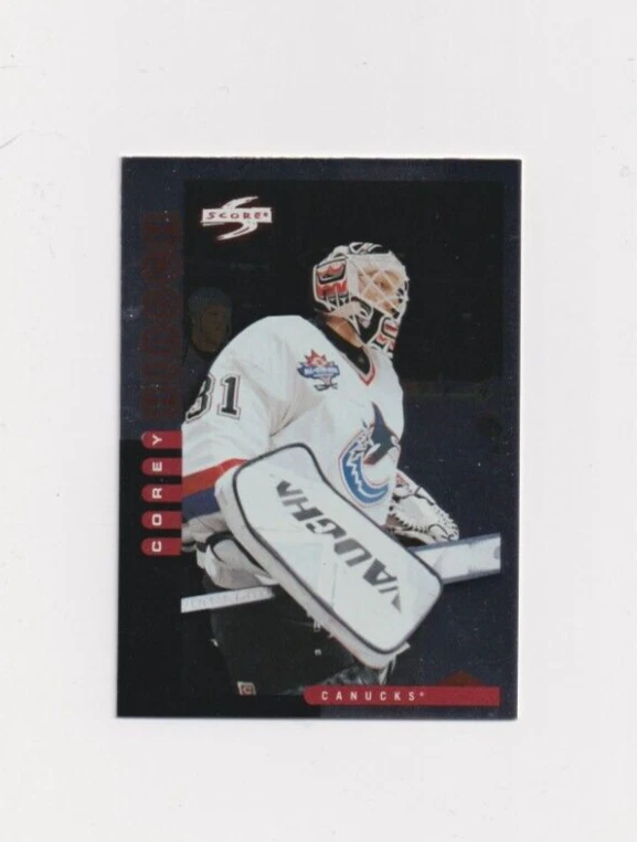 1997-98 Score GOLDEN BLADES parallel # 12 Corey Hirsch VANCOUVER CANUCKS GOALIE - Image 3 of 3