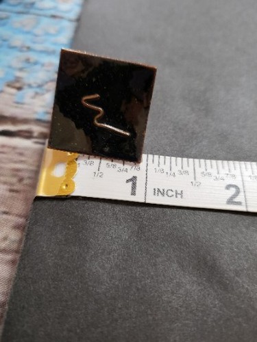 Menge 2 Vintage Kupfer Quadrat Ohrringe Abstrakt Wishbone Glück Schraubverschluss 80er - Bild 6 von 9
