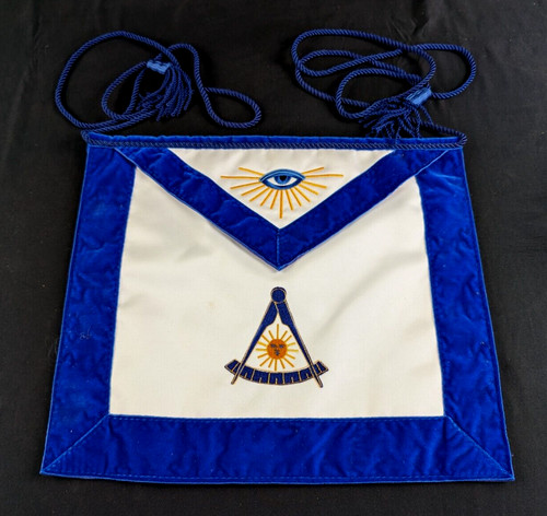 Masonic Freemason Blue Lodge Past Master Officer Apron, JP Luther Co