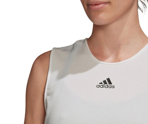 NEW Adidas Women Primeblue Camo Tennis White/Grey Striped Tank Top Retail 60 NWT - Picture 5 of 5