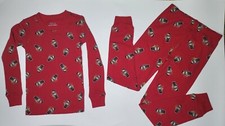 Polo RALPH LAUREN Unisex PAJAMAS Kids 7 SLEDDING BEAR Red 2 PIECE SET Jersey NWT