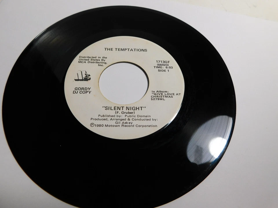 The Temptations – Silent Night 1982 7" Single PROMO Motown 25 1713GF Foto 4 de 4