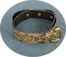 Reptile Print 1-1/4" Gold Buckle Adjustable Waist Belt 27 To 33" Waistline Sz M