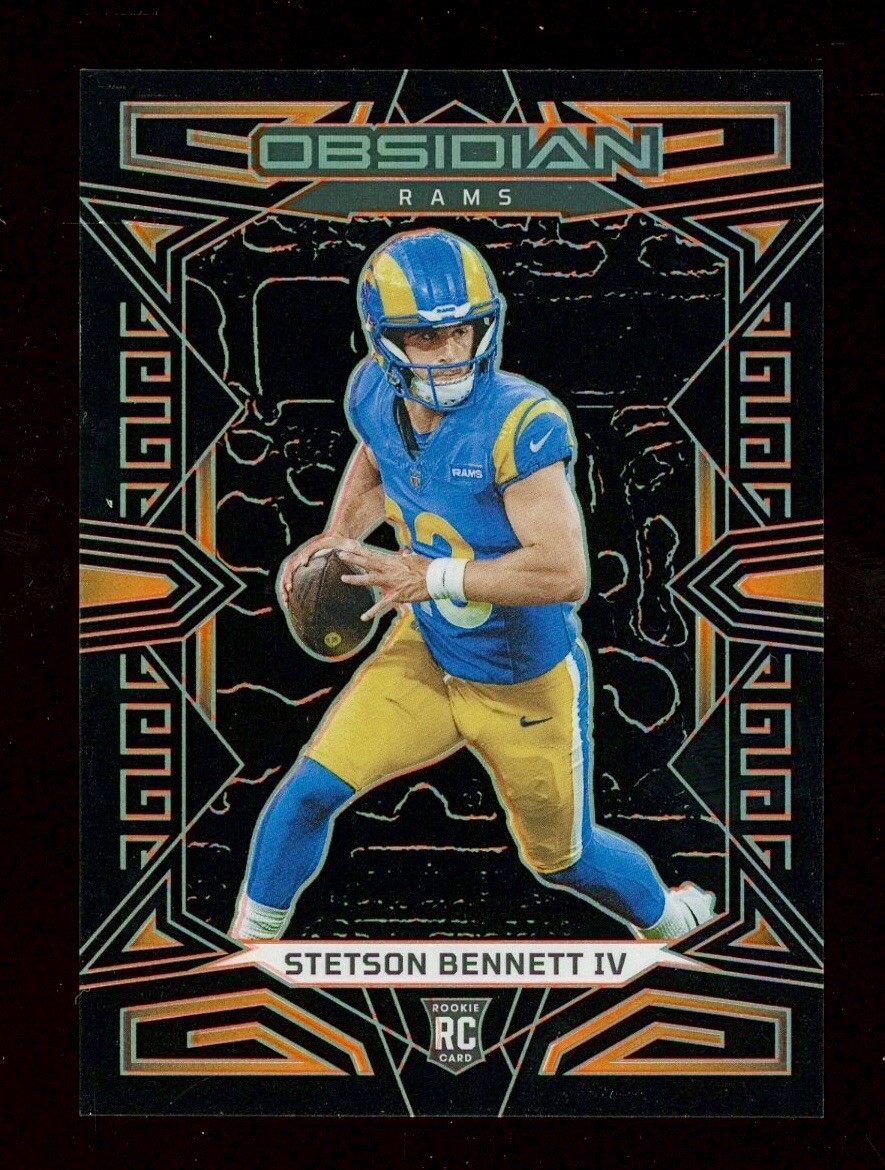2023 Panini Obsidian Rookie Orange Etched Stetson Bennett Rams #/49 Card #155