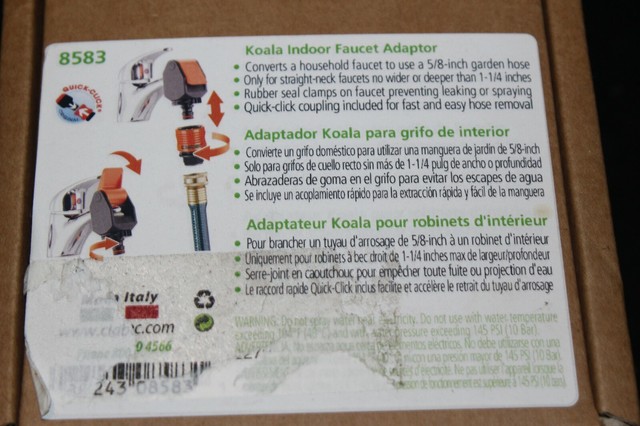 Claber 8583 Koala Indoor Faucet Adapter For Sale Online Ebay