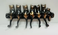 Vintage Brass Wall Mount Cats Tails Key Rack