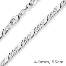 4,9mm Dollarkette Silberkette Collier Halskette aus 925 Silber 55cm