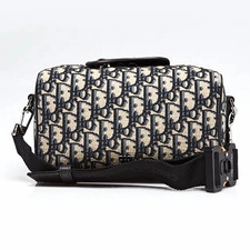 Borsa a tracolla Dior Blue Oblique Canvas Lingot 22 Crossbody Bag unisex - come nuova