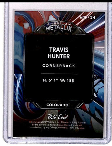 2024 Wild Card Red Blue Disco Travis Hunter RC 1/3 Jacksonville Jaguars #WMF-TH - Picture 2 of 2