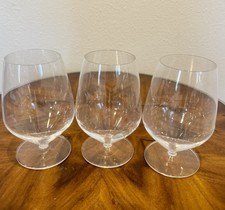 set 3 Academia Luigi Bormioli Italy beer/brandy  wine Glass large 6'' Signed