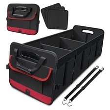 Car Trunk Organizer,Heavy Duty Collapsible 95 L Capacity Car Trunk Red 95L