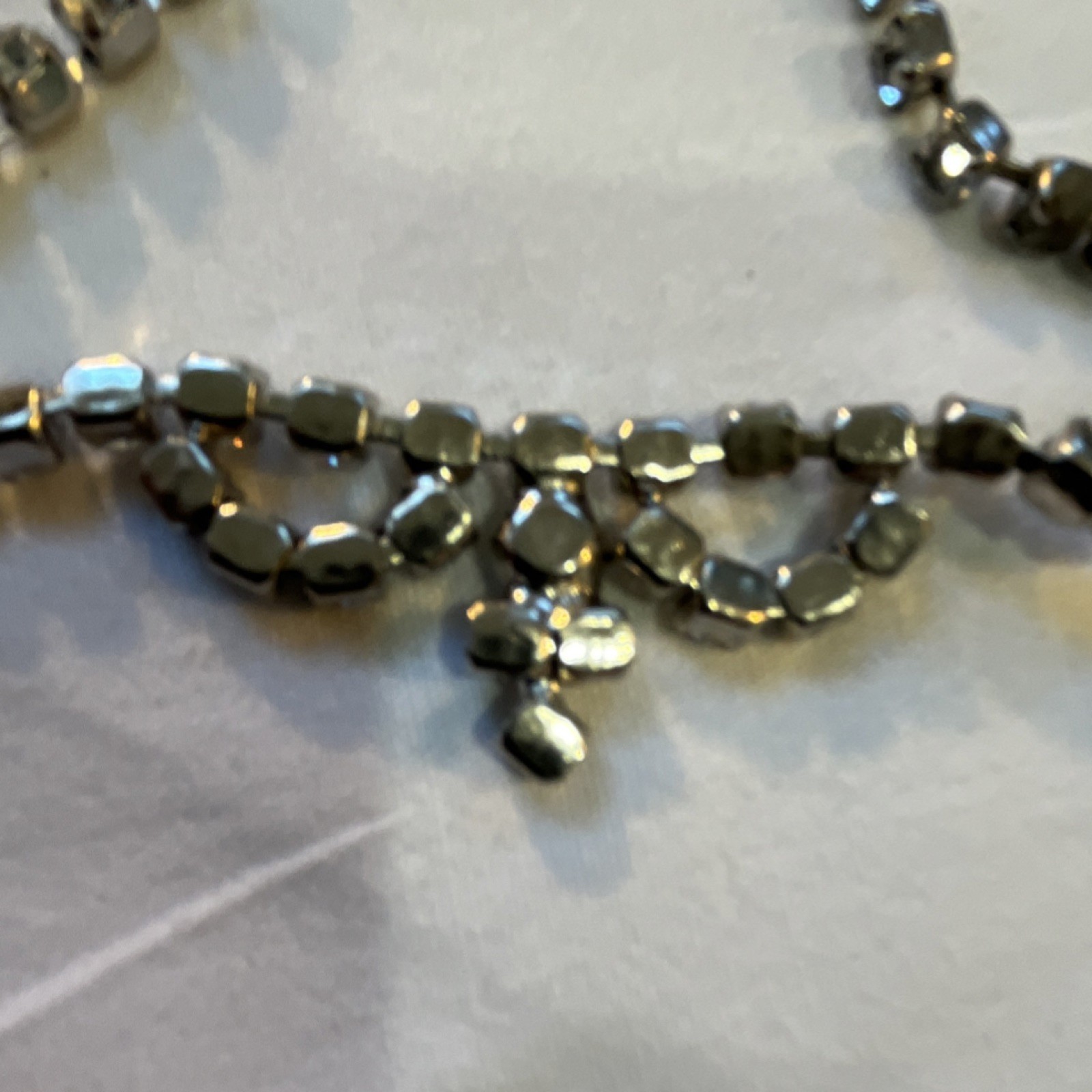 Silver Clear Rhinestone Statement Pendant Necklac… - image 3