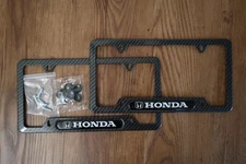 Honda Carbon Fiber-Style License Plate Frames (Set of 2) – Hardware Included