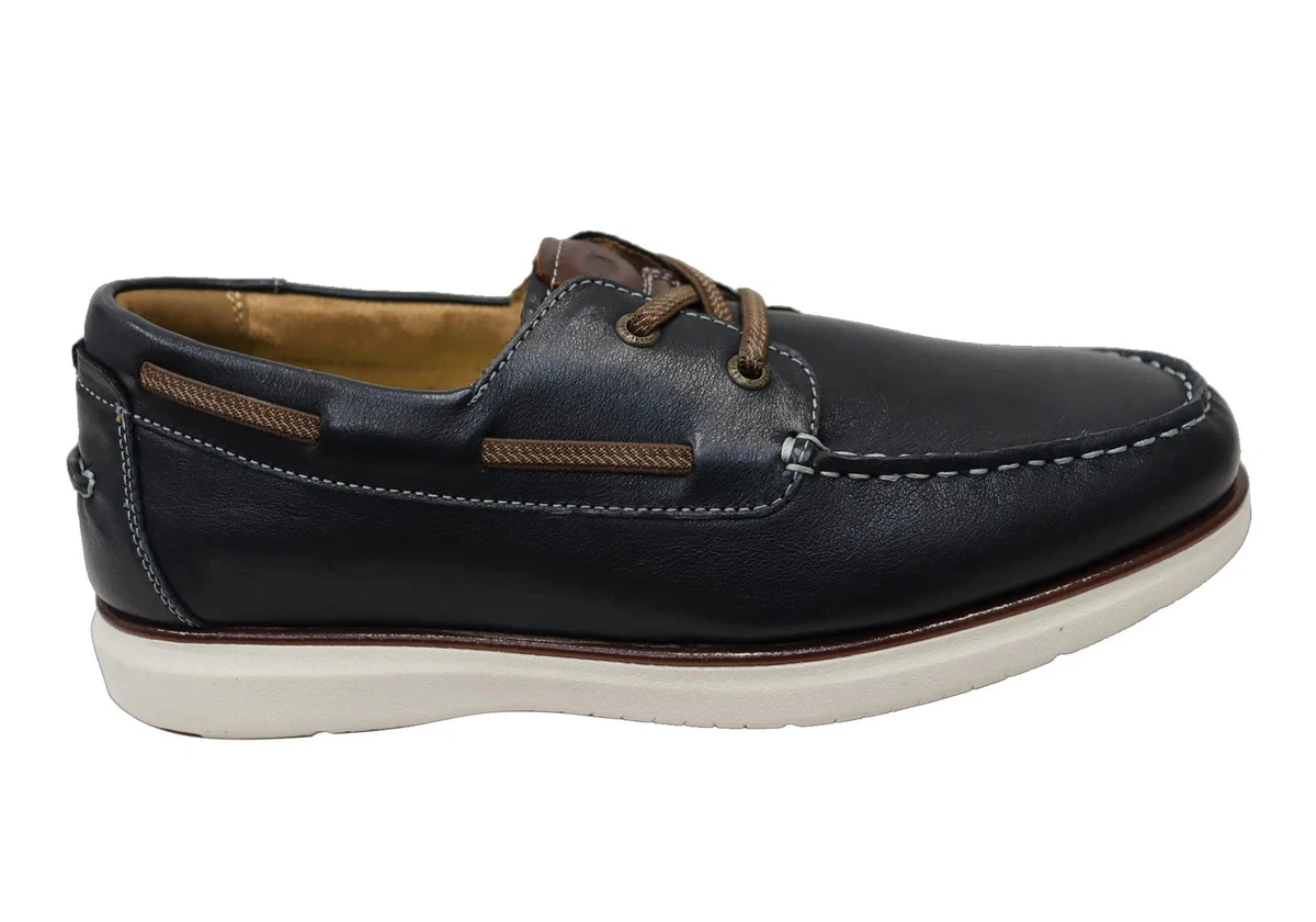 Florsheim Mens Boat Shoes Brown Leather Lace Up Casual Moc Toe Size 10.5W Florsheim Boat Shoe Leather Upper Casual Shoes for Men for  main image 2