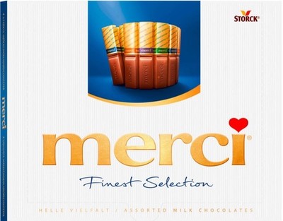 Merci Finest Schokoriegel  Helle Vielfalt  Snacks. 10 x 250g
