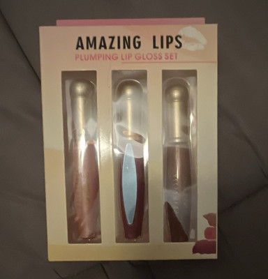 Princessa Amazing Lips 3pc Plumping Lip Gloss Set Mirror Collagen HA SPF15