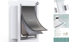 Pet Door for Wall,3-Flap,Steel Frame 3-Flap Metal Frame,Aluminum Lock Medium