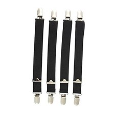 Standard Shirt Stays with Locking Clamps - BLACK 4 PIECE
