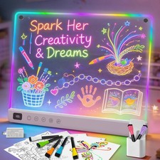 Lumiboard Led Drawing Board with 13 Light Effects, 16" Rechargeable White