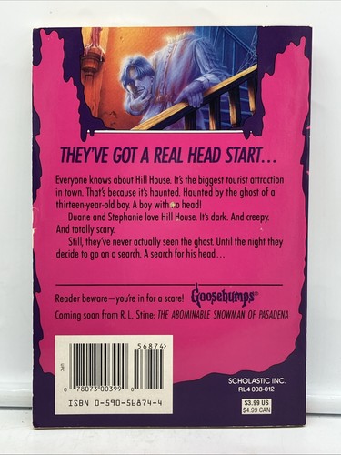 1st Ed Goosebumps #37 Headless Ghost R. L. Stine 1995, Paperback FREE SHIPPING - Picture 2 of 3