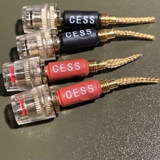 CESS-220 Pin Banana Plug to 4mm Female Banana Jack, Set of 4 2 Red, 2 Black 