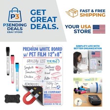 Versatile Refrigerator Magnetic Whiteboard Sheet with Markers and Eraser Set
