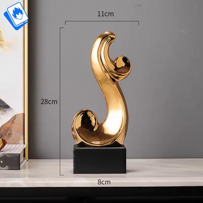   Moderne Deko Figur Musiknote 28cm Gold B   Sammler Ornament