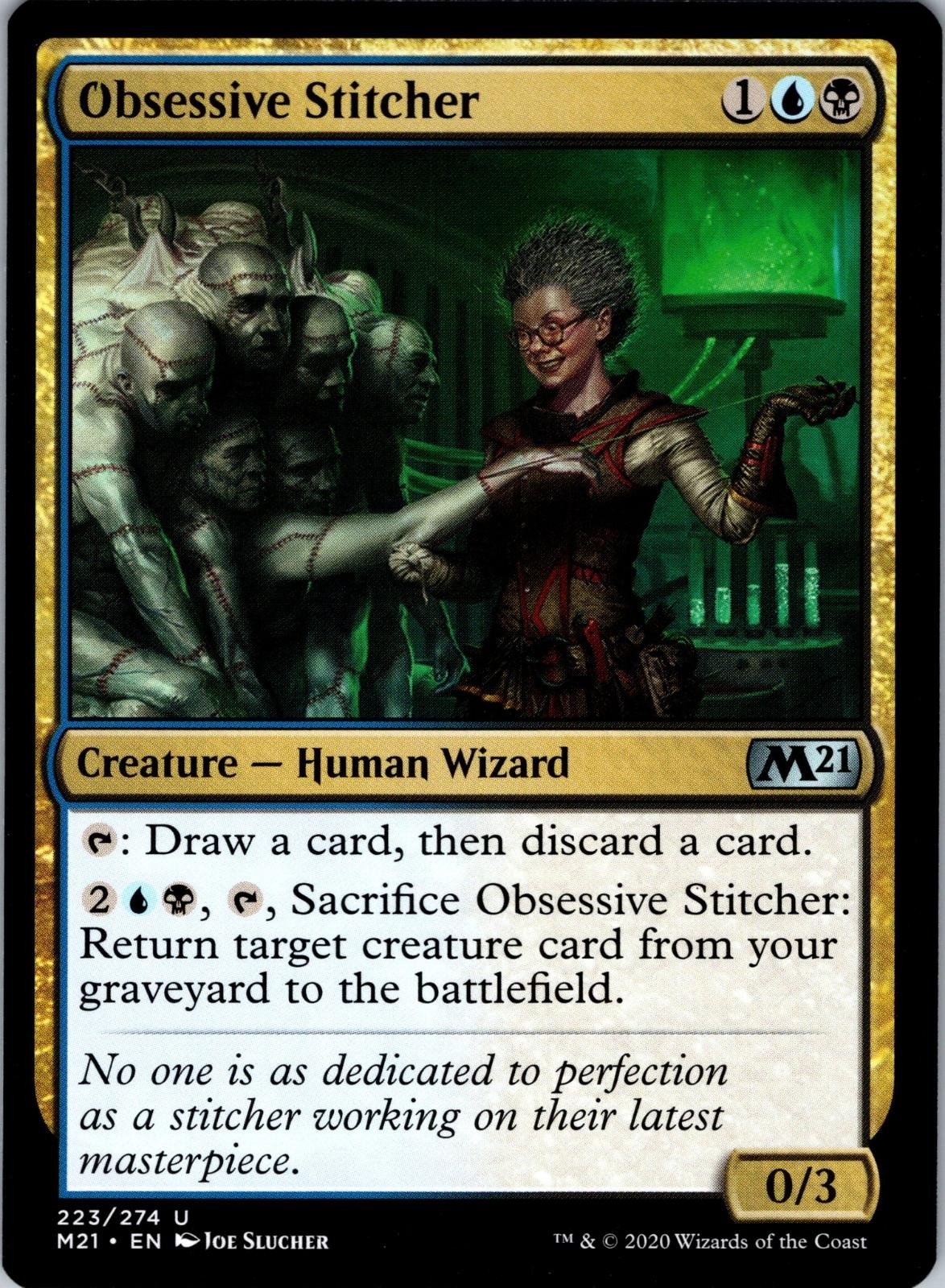 Obsessive Stitcher 223 Uncommon Core Set 2021 Magic: The Gathering Near Mint