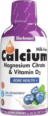 Bluebonnet Nutrition Liquid Calcium Citrate Magnesium Citrate, Vitamin D3, Bone