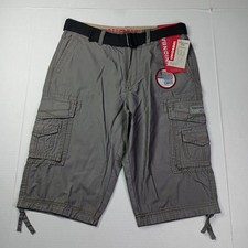 Unionbay Men's Vintage Cordova Cargo Shorts Size 30 Gray Belt Cotton