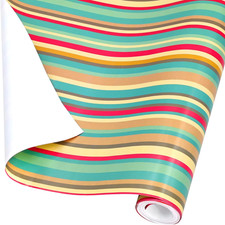 10M×43Cm Roll of Geometric Line Colorful 80G Wrapping Paper , 100% Recyclable EC
