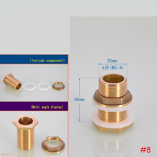 1/2"3/4"1" Brass Water Tank Outlet Fitting Flange Extend Fittings |Silicone Seal - Picture 10 of 15