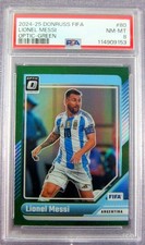 2024-25 Donruss Fifa Lionel Messi Optic Green 5/5 PSA 8