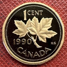 Canada 1990 Bronze 1 Cent PROOF. Elizabeth II. KM# 181