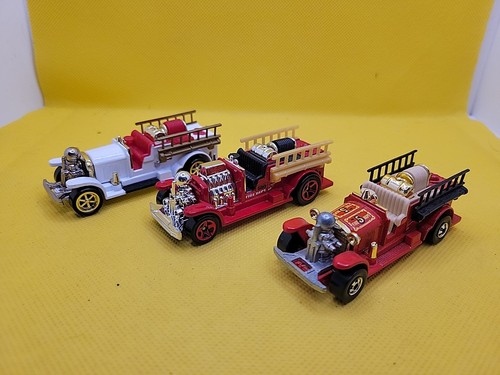 Lot of 3 Hot Wheels Fire Trucks Old Number 5