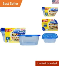 Ware 64 Oz Airtight Deep Dish Food Storage Containers - 3 Count, Microwave Safe