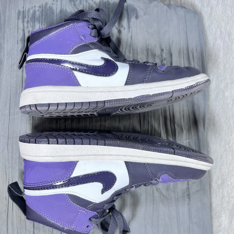 Nike Air Jordan 1 среднего размера «Обсидиановый шлифованный фиолетовый» 2019 для мальчиков 1,5C - Изображение 4 из 4
