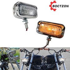 1pc 4.4"x 2" Universal Square Chrome Headlight Motorcycle Head Lamp For Harley 