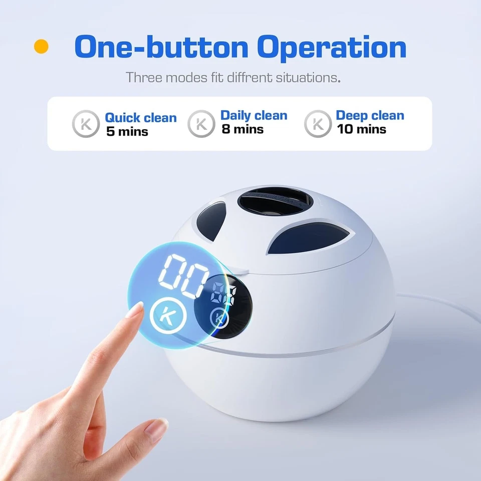 Máquina limpiadora de retenedor ultrasónico 45KHz, limpiador de dentaduras 230ML para retenedor, Foto 2 de 4