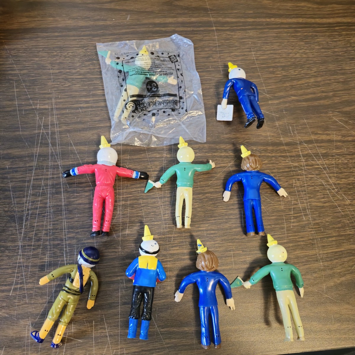 TOYS Vintage Jack In The Box Bendable Figures Lot Of 9 Hamburger